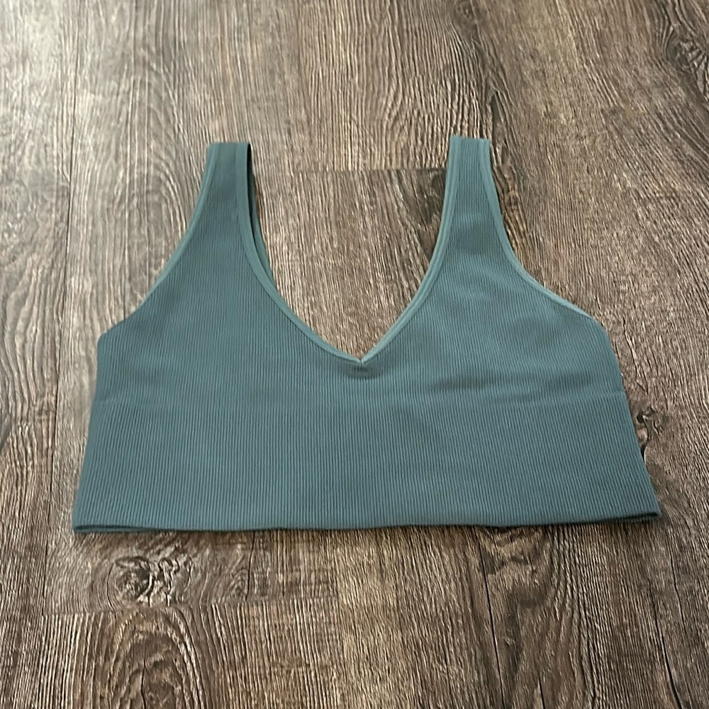 Green/Blue Stretchy Crop Top